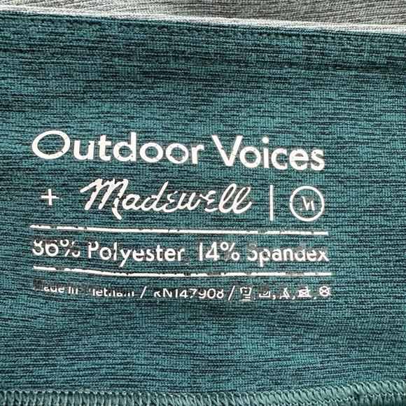 Outdoor Voices x Madewell 3/4 Crop Warmup Leggings Emerald Slate Size Medium M - Picture 8 of 10